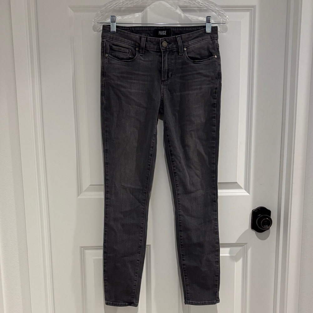 PAIGE Women's Charcoal Skinny Jeans